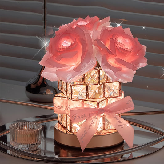 Rose Crystal Table Lamp