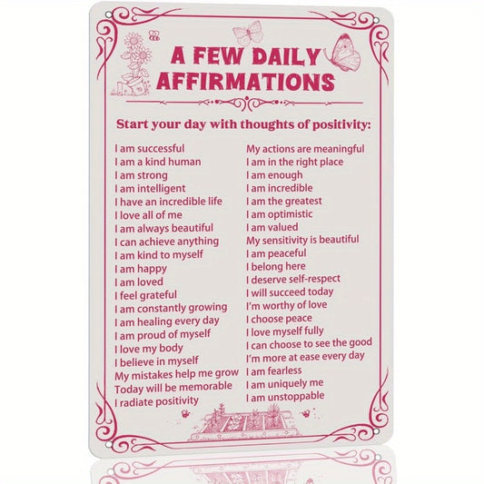 Daily Affirmations Metal Tin Sign