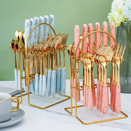 Golden Marble Cutlery Set